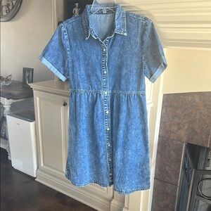 Denim Button-Up Dress
